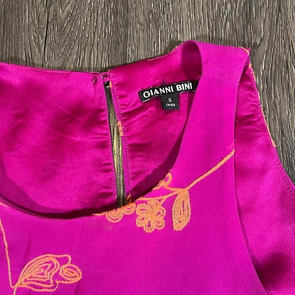 Gianni Bini Dress Womens Small Pink Orange Floral Sleeveless Casual Party - Picture 2 of 8